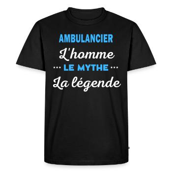 AMBULANCIER homme mythe légende - T-shirt Premium bio Homme - noir - Devant - Nico (187cm)