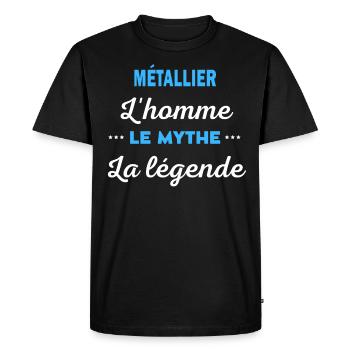 MÉTALLIER homme mythe légende - T-shirt Premium bio Homme - noir - Devant - Nico (187cm)
