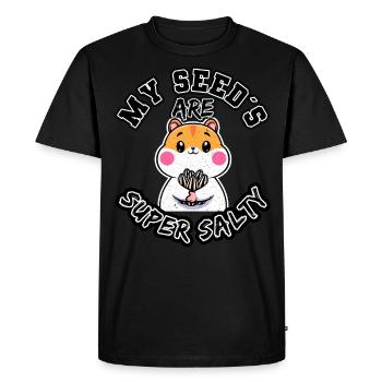 Mes graines sont super salées - T-shirt Premium bio Homme - noir - Devant - Nico (187cm)