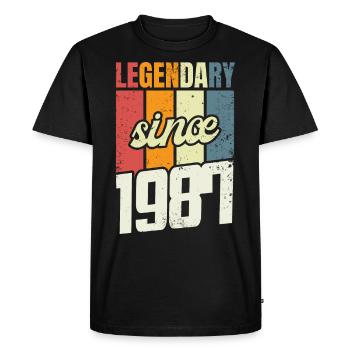 36e anniversaire Niveau 36 ans 1987 Cadeau de décoration - T-shirt Premium bio Homme - noir - Devant - Nico (187cm)