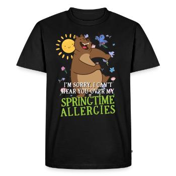 Je suis désolé, je ne peux pas vous entendre sur mes allergies - T-shirt Premium bio Homme - noir - Devant - Nico (187cm)