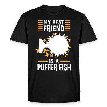 Puffer fish is my friend Giant puffer fish - Men's Premium Organic T-Shirt - black - Front - Nico (187cm)