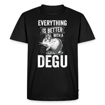 Everything is better with Degu Rodent Upset Rat - Men's Premium Organic T-Shirt - black - Front - Nico (187cm)