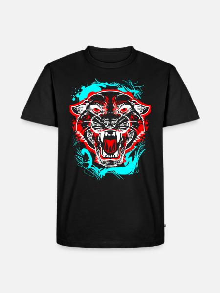 L.Gor Tiger - Männer Premium Bio T-Shirt - Schwarz