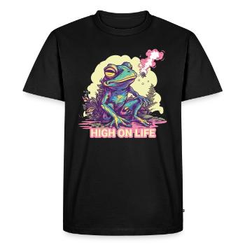 Grenouille - High on Life - T-shirt Premium bio Homme - noir - Devant - Nico (187cm)