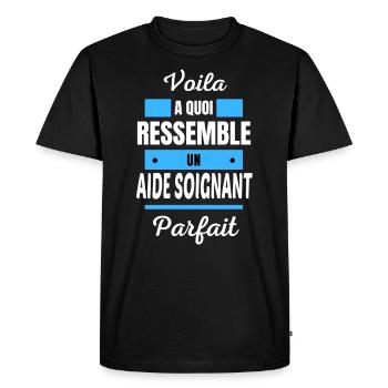 Voila a quoi ressemble un AIDE SOIGNANT parfait - T-shirt Premium bio Homme - noir - Devant - Nico (187cm)