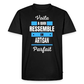 Voila a quoi ressemble un ARTISAN parfait - T-shirt Premium bio Homme - noir - Devant - Nico (187cm)