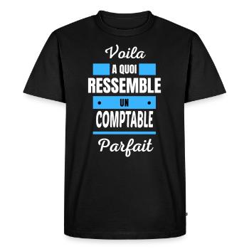 Voila a quoi ressemble un COMPTABLE parfait - T-shirt Premium bio Homme - noir - Devant - Nico (187cm)
