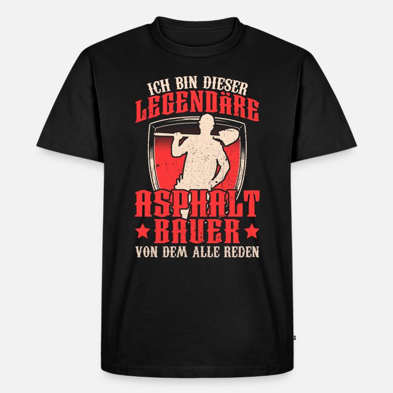 Legendärer Asphaltbauer Straßenbauer - Männer Premium Bio T-Shirt - Schwarz