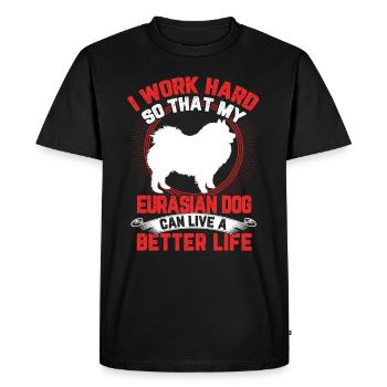 Eurasier travaille dur Spitz Chien eurasien - T-shirt Premium bio Homme - noir - Devant - Nico (187cm)