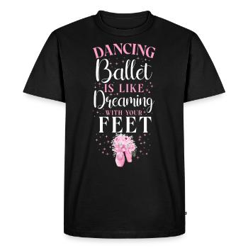 Ballet Danseuse Danse Ballerine - T-shirt Premium bio Homme - noir - Devant - Nico (187cm)