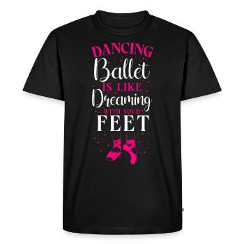 Ballet Danseuse Danse Ballerine - T-shirt Premium bio Homme - noir - Devant - Nico (187cm)