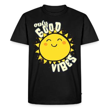 Only Good Vibes: Good Life Süße Cartoon Sonne - T-shirt Premium bio Homme - noir - Devant - Nico (187cm)