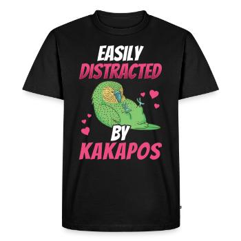 Kakapo distrait le perroquet incapable de voler Kakapo - T-shirt Premium bio Homme - noir - Devant - Nico (187cm)