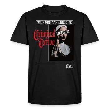 Seul Dieu peut me juger Tatouage Encré NonneTattooed - T-shirt Premium bio Homme - noir - Devant - Nico (187cm)