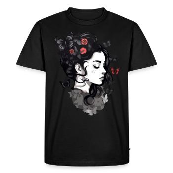 Gothic Girls and Butterflies: Aesthetic - Men's Premium Organic T-Shirt - black - Front - Nico (187cm)
