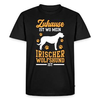 Irish Wolfhound is at home Irish Wolfhound - Men's Premium Organic T-Shirt - black - Front - Nico (187cm)