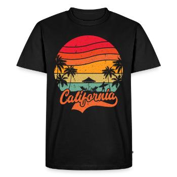 Vacances d’été en Californie - T-shirt Premium bio Homme - noir - Devant - Nico (187cm)