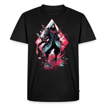 Epic Gamer Cyber Assassin in Red with Shard - Men's Premium Organic T-Shirt - black - Front - Nico (187cm)