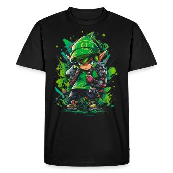 Look de joueur cool: La légende du garçon de la forêt - T-shirt Premium bio Homme - noir - Devant - Nico (187cm)