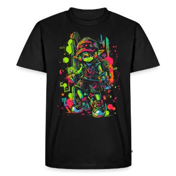 Cool Gaming Design Légendaire garçon de la forêt - T-shirt Premium bio Homme - noir - Devant - Nico (187cm)
