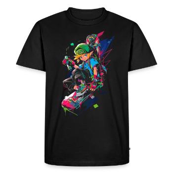 Legendary Forest Boy: Cool Boarder Gaming Design - T-shirt Premium bio Homme - noir - Devant - Nico (187cm)