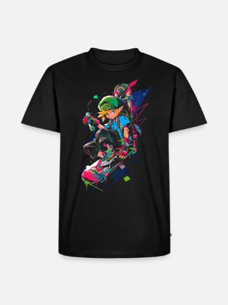 Legendärer Waldjunge: Cooles Boarder Gaming-Design - Männer Premium Bio T-Shirt - Schwarz