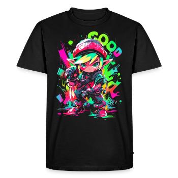 Cool Gaming Design Graffiti légendaire Forest Boy - T-shirt Premium bio Homme - noir - Devant - Nico (187cm)