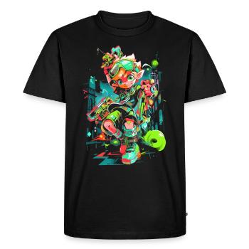Design cool: Forest Boy: La légende du jeu - T-shirt Premium bio Homme - noir - Devant - Nico (187cm)