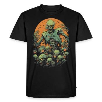 Zombie d’Halloween effrayant et apocalypse mort-vivant - T-shirt Premium bio Homme - noir - Devant - Nico (187cm)