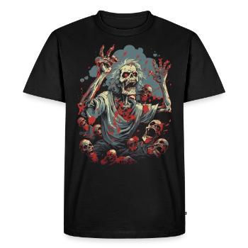 Zombie effrayant d’Halloween - Horde de morts-vivants - T-shirt Premium bio Homme - noir - Devant - Nico (187cm)