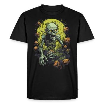 Tempêtes de zombies cauchemardesques d’Halloween avec une horde de morts-vivants - T-shirt Premium bio Homme - noir - Devant - Nico (187cm)