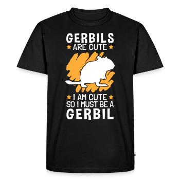 Gerbil is cute rodent Gerbil - Men's Premium Organic T-Shirt - black - Front - Nico (187cm)