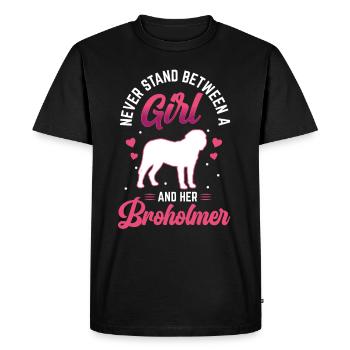 Fille et son grand danois de Broholm - T-shirt Premium bio Homme - noir - Devant - Nico (187cm)