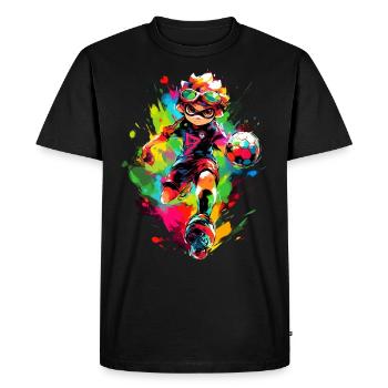 Street Art Gaming Magic avec Cartoon Soccer Player - T-shirt Premium bio Homme - noir - Devant - Nico (187cm)