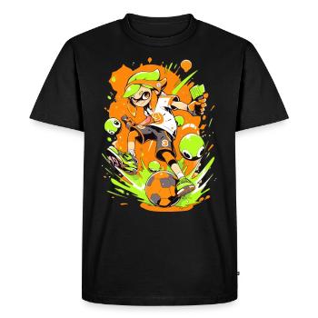 Le jeu rencontre le StreetArt : un joueur de football cool - T-shirt Premium bio Homme - noir - Devant - Nico (187cm)