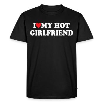 I Love My Hot Girlfriend - Männer Premium Bio T-Shirt - Schwarz - Vorne - Nico (187cm)