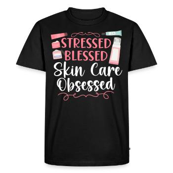 Soins de la peau d’esthéticienne agréée mignonne - T-shirt Premium bio Homme - noir - Devant - Nico (187cm)