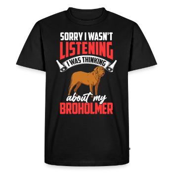 Thinking of my Broholmer Great Dane - Men's Premium Organic T-Shirt - black - Front - Nico (187cm)