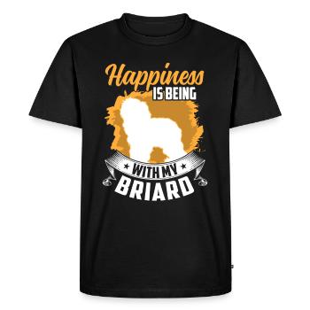 Briard me rend heureux Berger de Brie - T-shirt Premium bio Homme - noir - Devant - Nico (187cm)