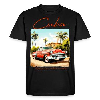 Cuba Car In Village - T-shirt Premium bio Homme - noir - Devant - Nico (187cm)