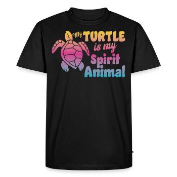 Sea Turtle Tortoise Watercolor My - Men's Premium Organic T-Shirt - black - Front - Nico (187cm)