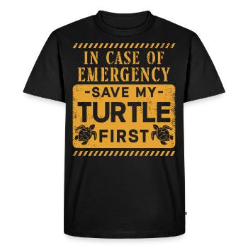 Sea Turtle Tortoise In Case Of - Men's Premium Organic T-Shirt - black - Front - Nico (187cm)