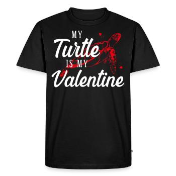 Tortue de mer Tortue Saint-Valentin - T-shirt Premium bio Homme - noir - Devant - Nico (187cm)