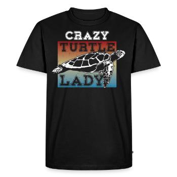 Sea Turtle Tortoise Crazy Turtle - Men's Premium Organic T-Shirt - black - Front - Nico (187cm)