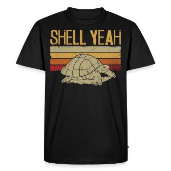 Tortue de mer Tortue Jeu de mots Rétro - T-shirt Premium bio Homme - noir - Devant - Nico (187cm)
