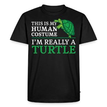 Tortue de mer c’est mon - T-shirt Premium bio Homme - noir - Devant - Nico (187cm)