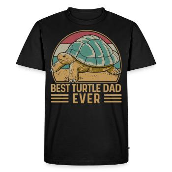 Tortue de mer Tortue Papa Rétro - T-shirt Premium bio Homme - noir - Devant - Nico (187cm)