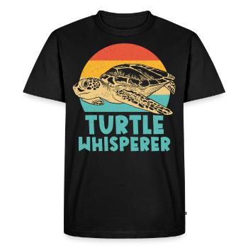 Sea Turtle Tortoise Retro Vintage - Men's Premium Organic T-Shirt - black - Front - Nico (187cm)