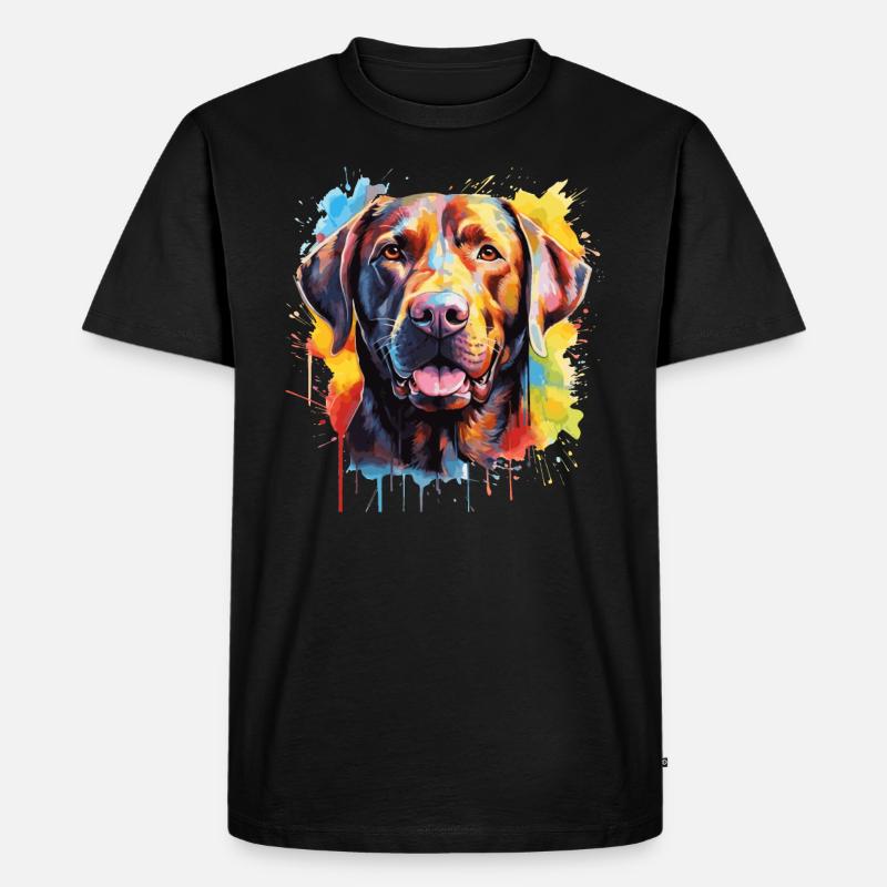 Labrador - Männer Premium Bio T-Shirt - Schwarz